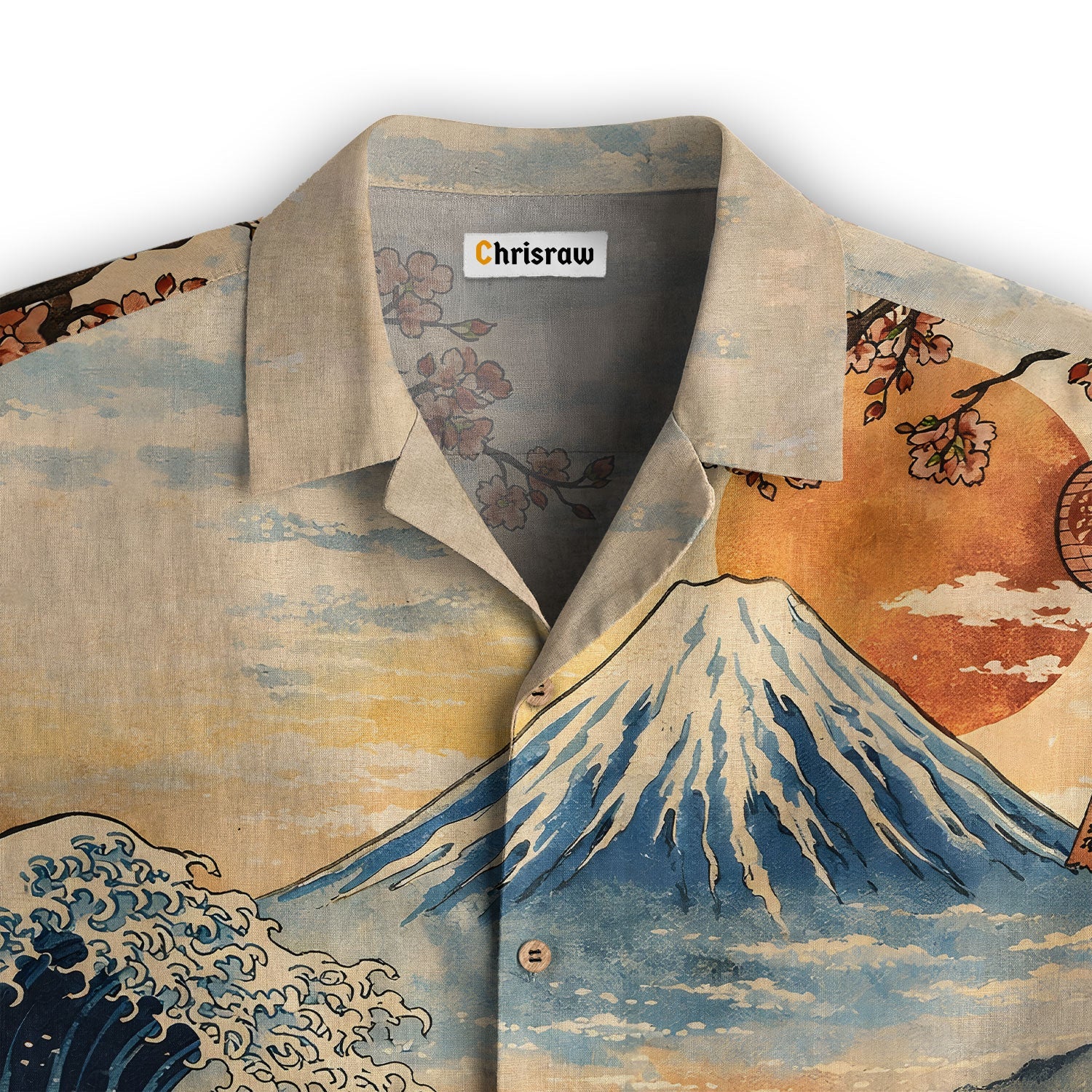 Cat Looking At The Great Wave Hawaiian Shirt