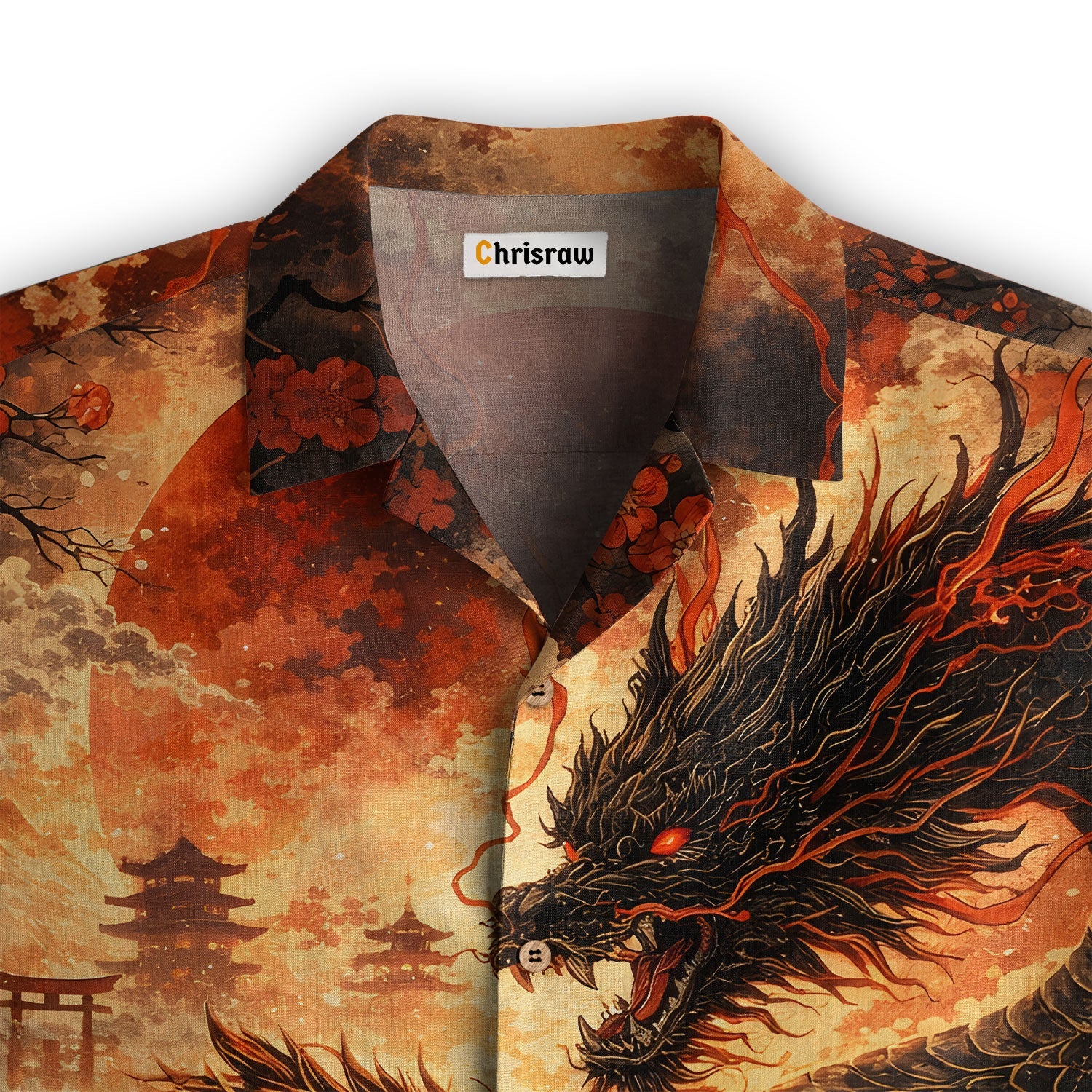Crimson Storm Dragon Hawaiian Shirt