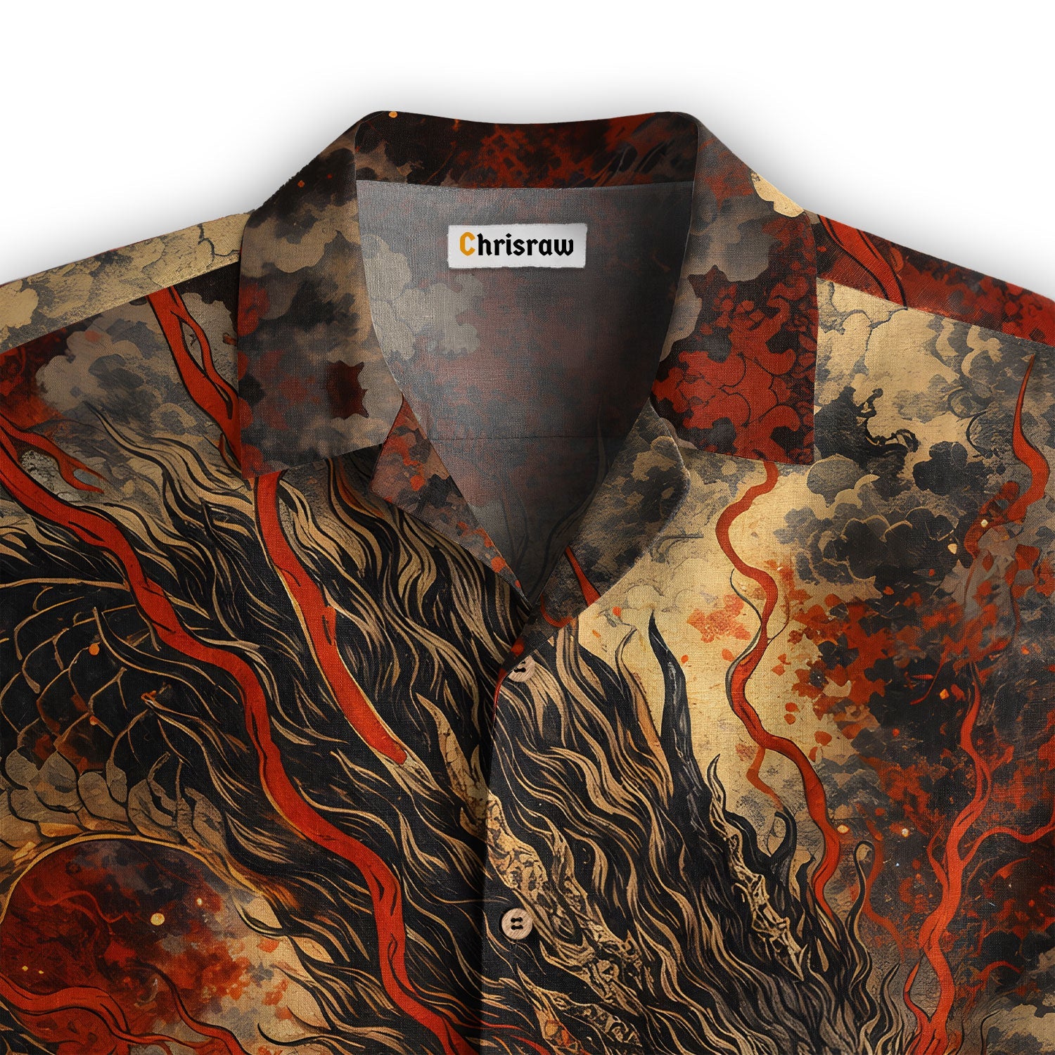 Crimson Storm Dragon Hawaiian Shirt
