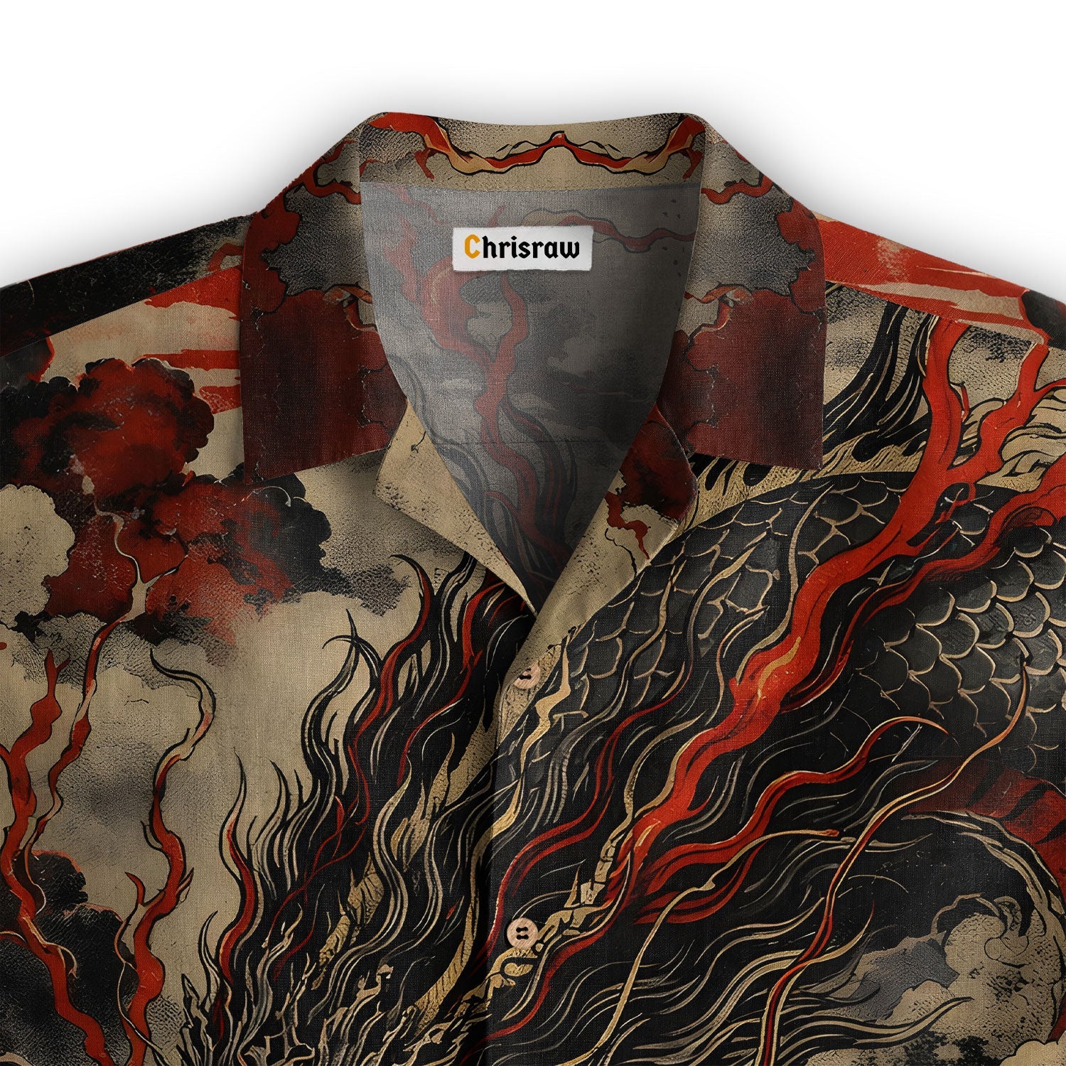 Crimson Storm Dragon Hawaiian Shirt