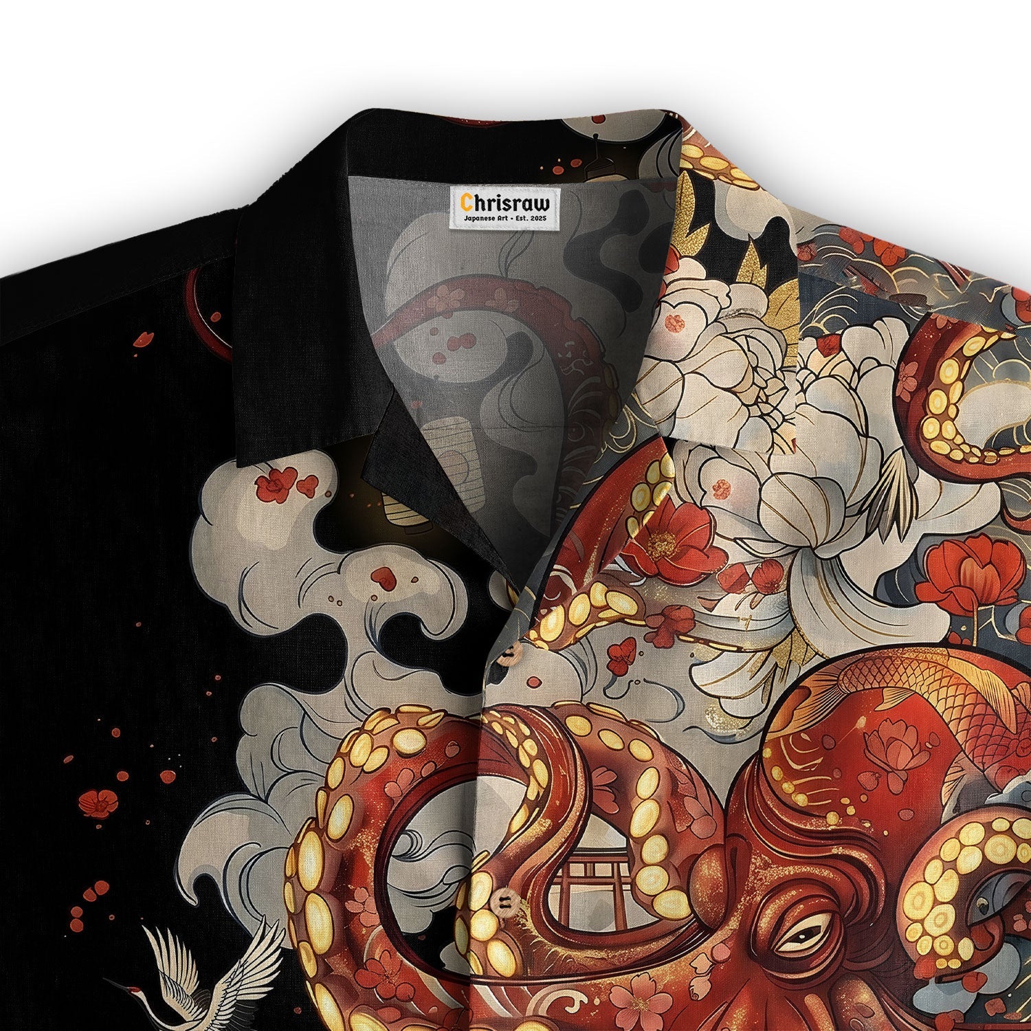 Octopus with Flowers and Clouds Hawaiian Shirt