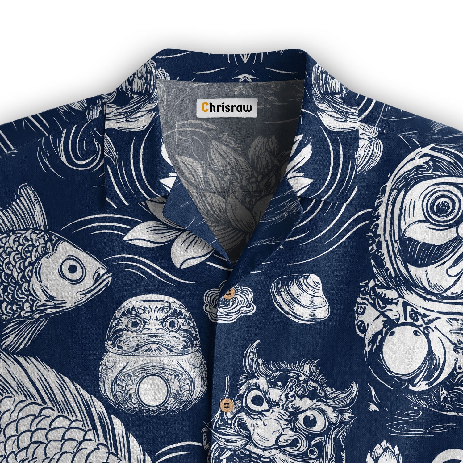 Daruma And Koi Hawaiian Shirt