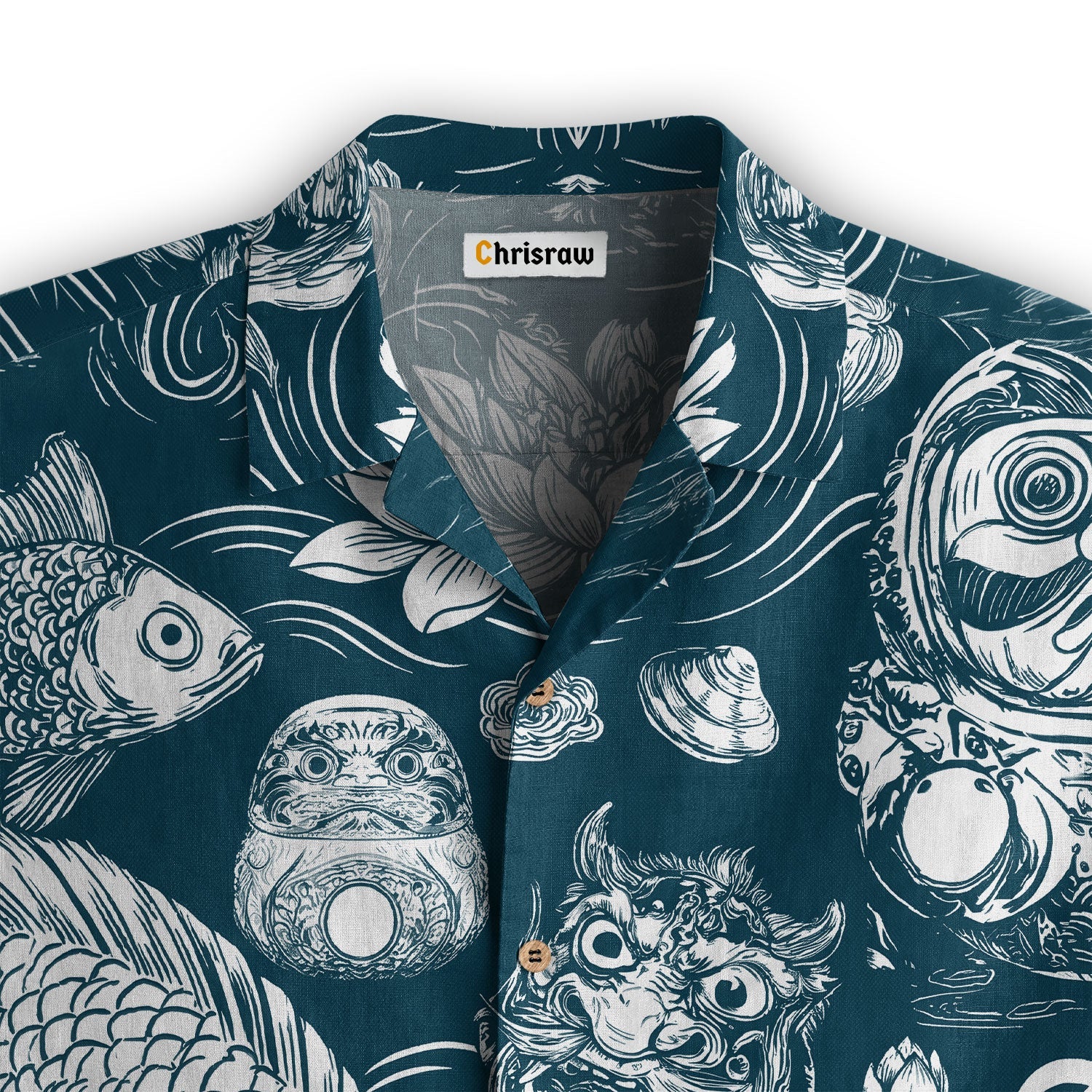 Daruma And Koi Hawaiian Shirt