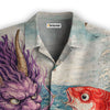 Dragon And Koi In The Wavesi Hawaiian Shirt