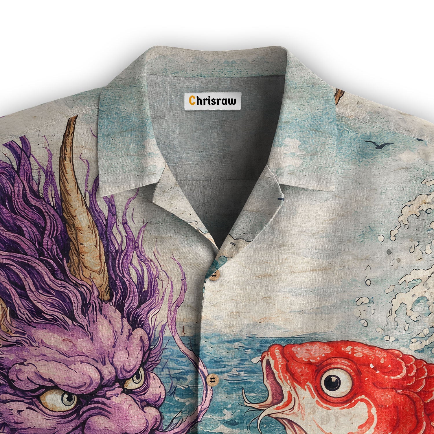 Dragon And Koi In The Wavesi Hawaiian Shirt