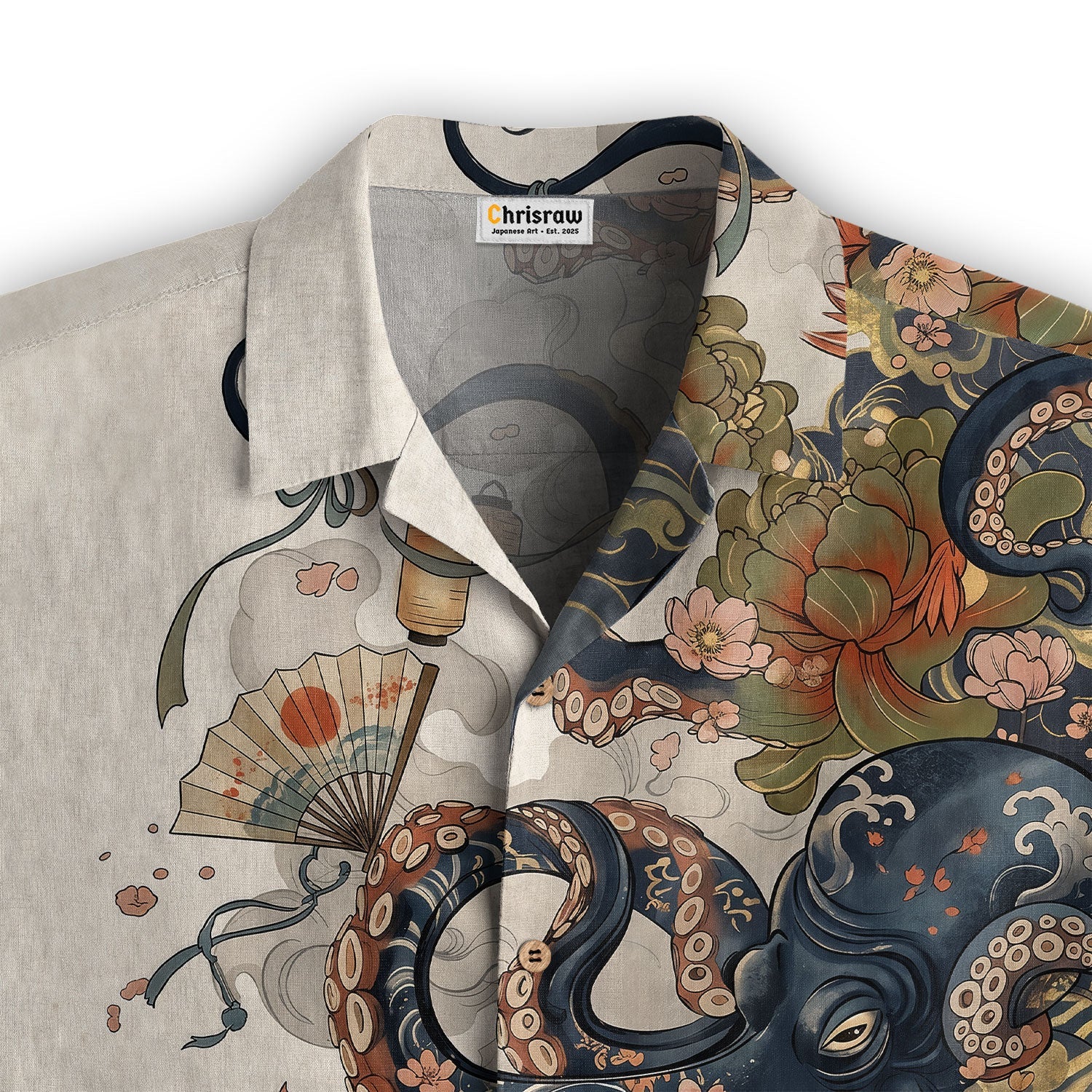 Octopus with Flowers and Clouds Hawaiian Shirt