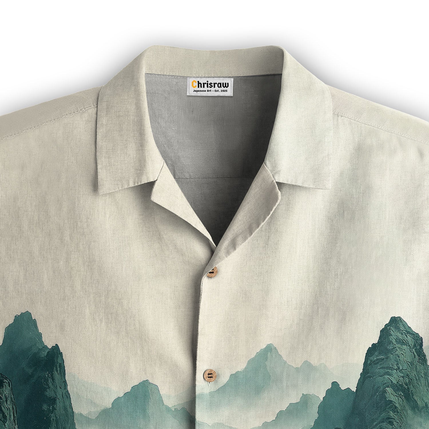 Misty Mountain Landscape Ink Hawaiian Shirt