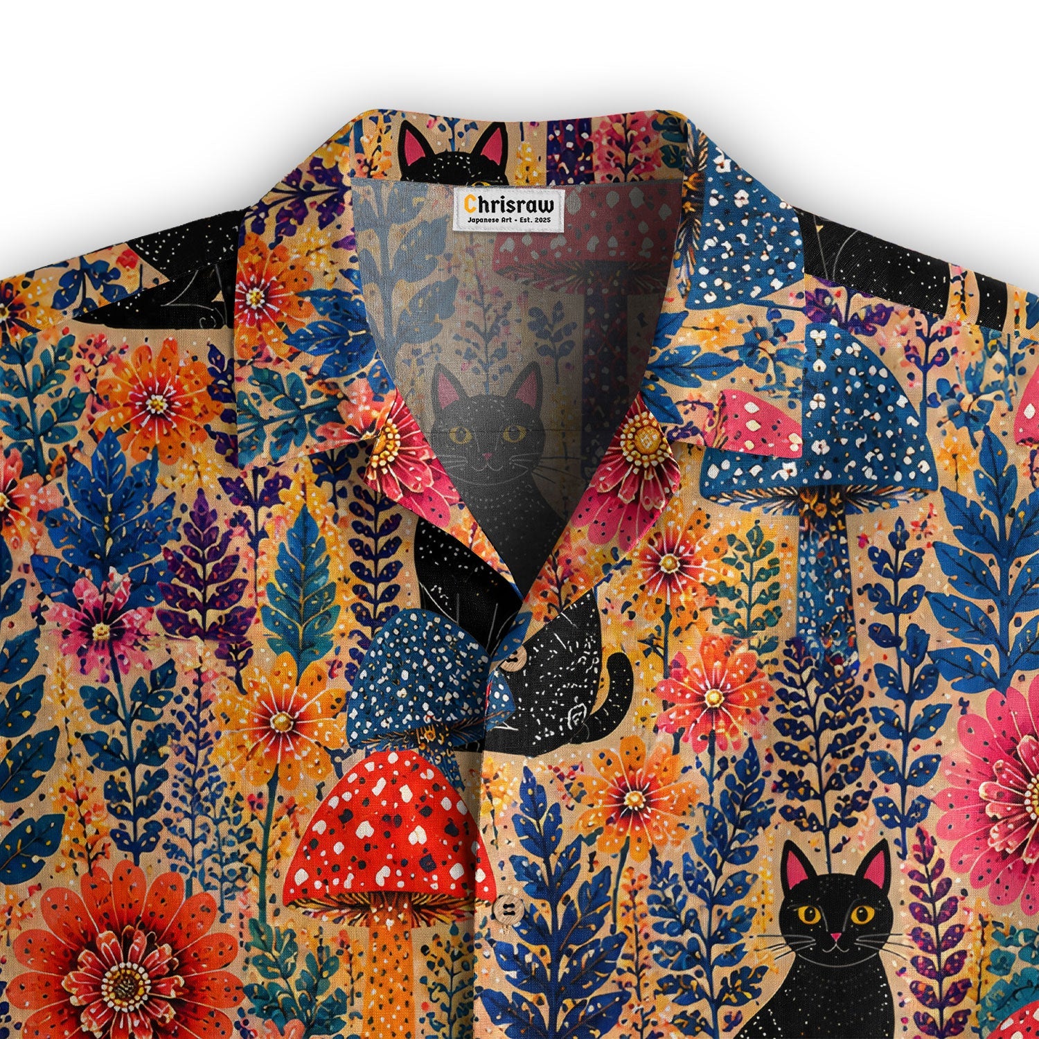 Yayoi Kusama Forest Cat Hawaiian Shirt