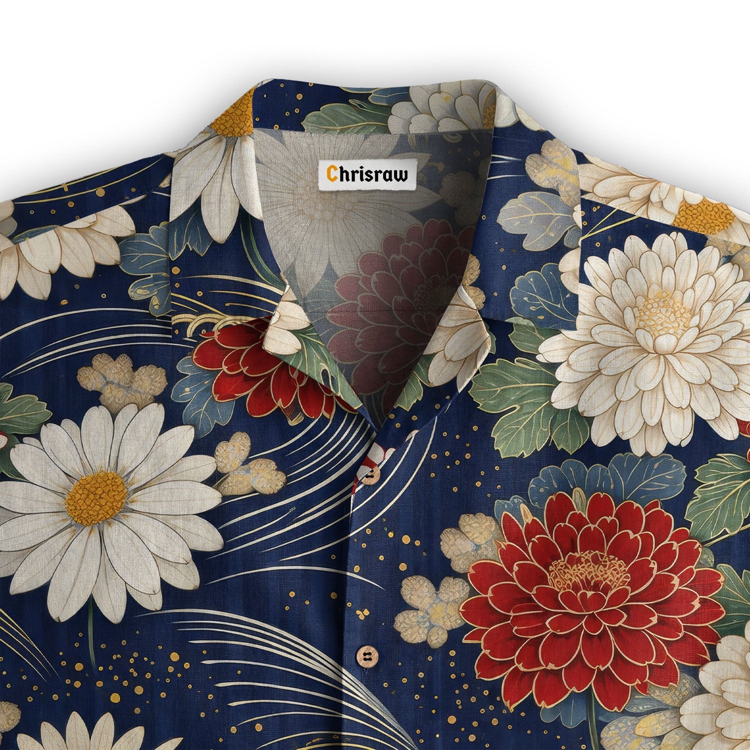 Crimson Daisy Hawaiian Shirt