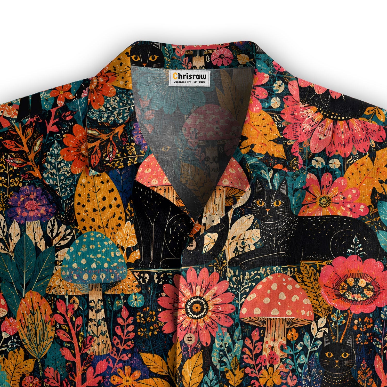 Yayoi Kusama Forest Cat Hawaiian Shirt