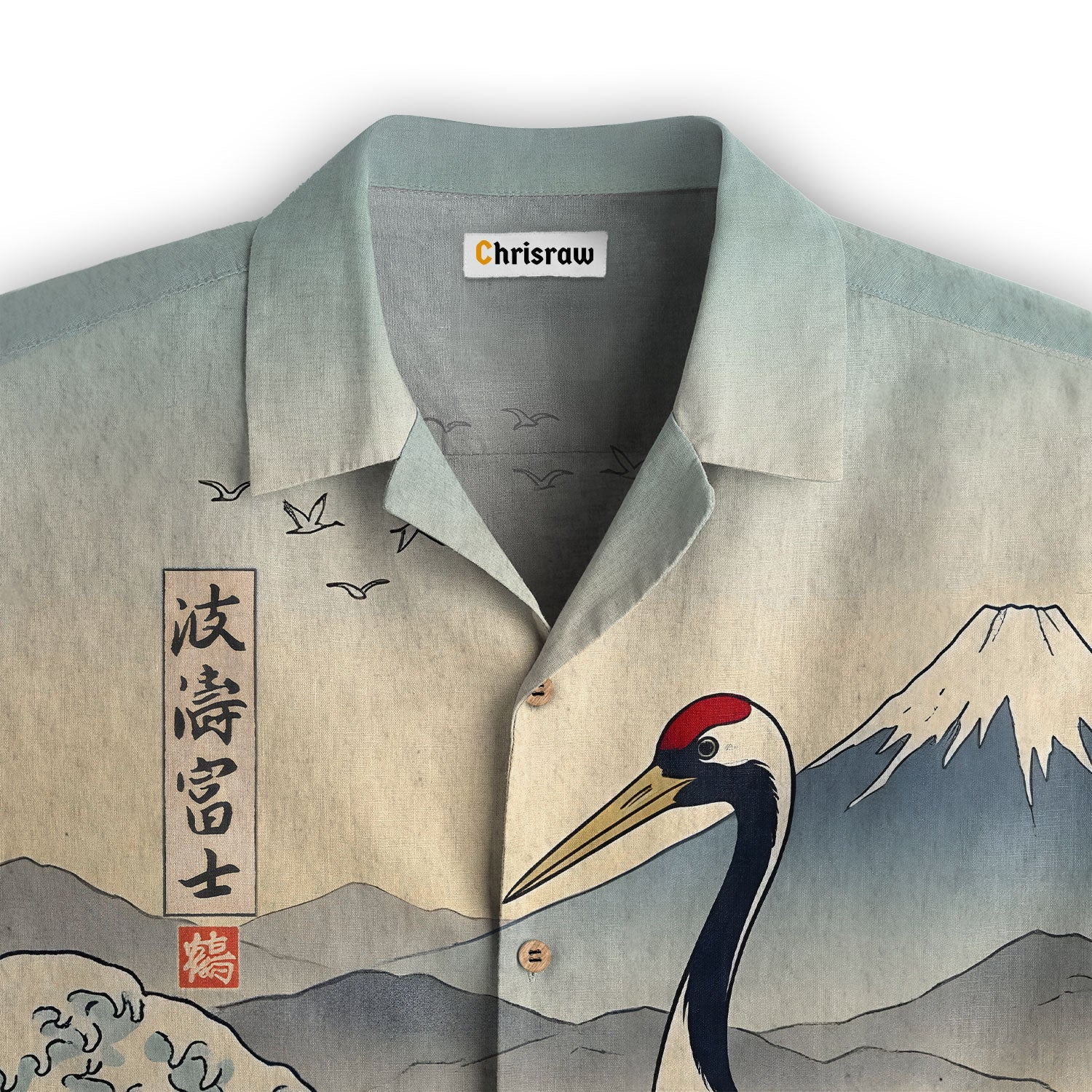 The Great Wave Off Crane Hawaiian Shirt