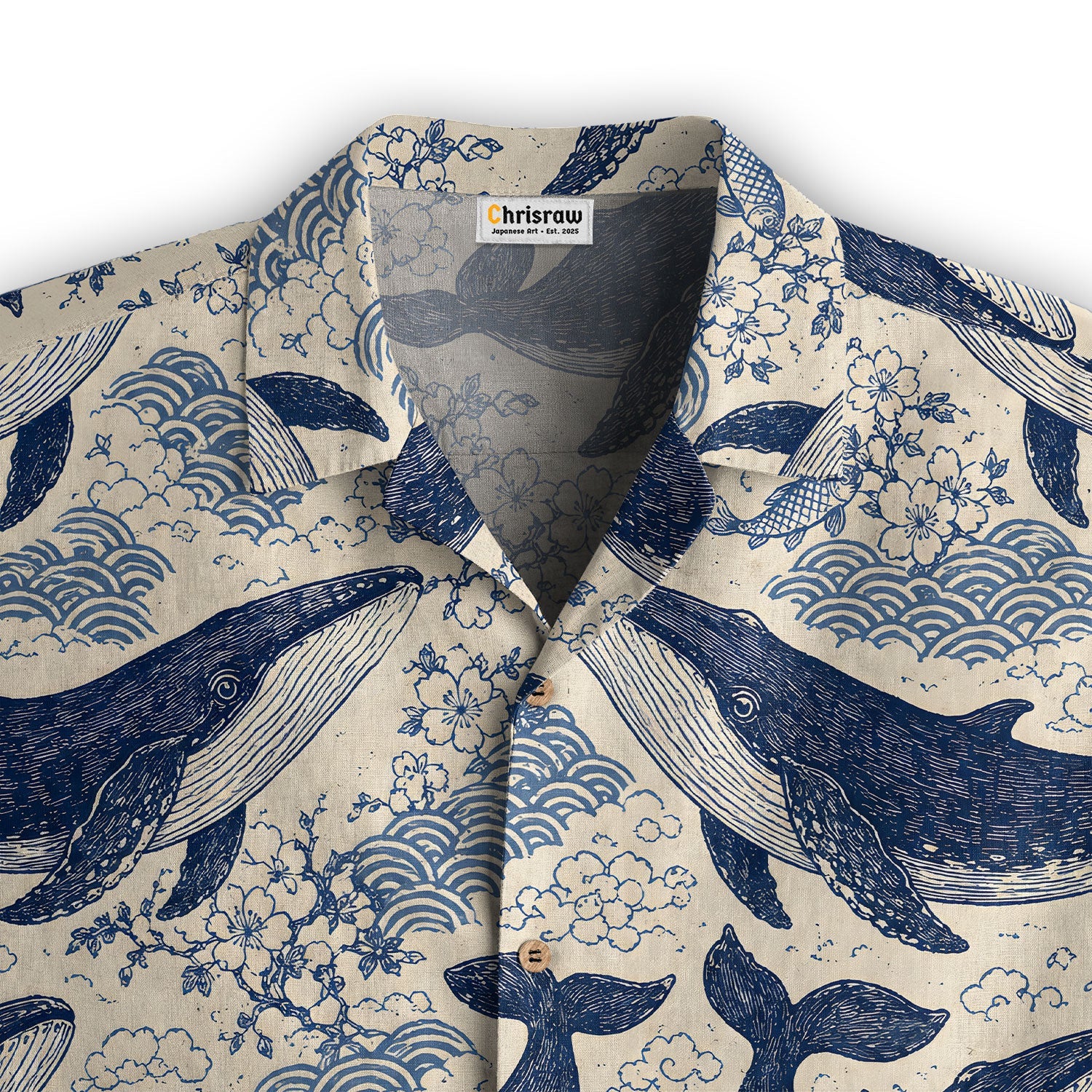 Blue Ocean Whale Hawaiian Shirt