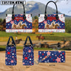 Unijames Palomino America Lover Custom Name 3D Leather Handbag