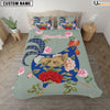 Uni Chicken Blue Art Pattern Custom Name Bedding Set