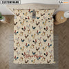 Uni Chicken Brown Pattern Custom Name Bedding Set
