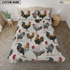 Uni Chicken Paper Pattern Custom Name Bedding Set
