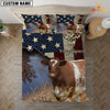 Uni Shorthorn America Customized Name 3D Bedding Set