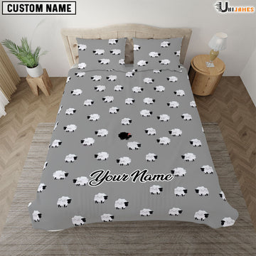 Uni Sheep Pattern Custom Name Bedding Set