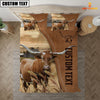 Uni Custom Name TX Longhorn Cattle Brown Bedding Set