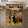 Uni Personalized Name Red Angus Cattle On The Farm 3D Bedding Set