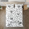 Uni Chicken Black & White Pattern Custom Name Bedding Set