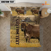 Uni Personalized Name Brown Swiss Cattle On The Farm 3D Bedding Set