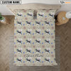 Uni Horse Flower Pattern Custom Name Bedding Set