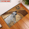 Uni British White Park Personalized - Welcome Brown Doormat