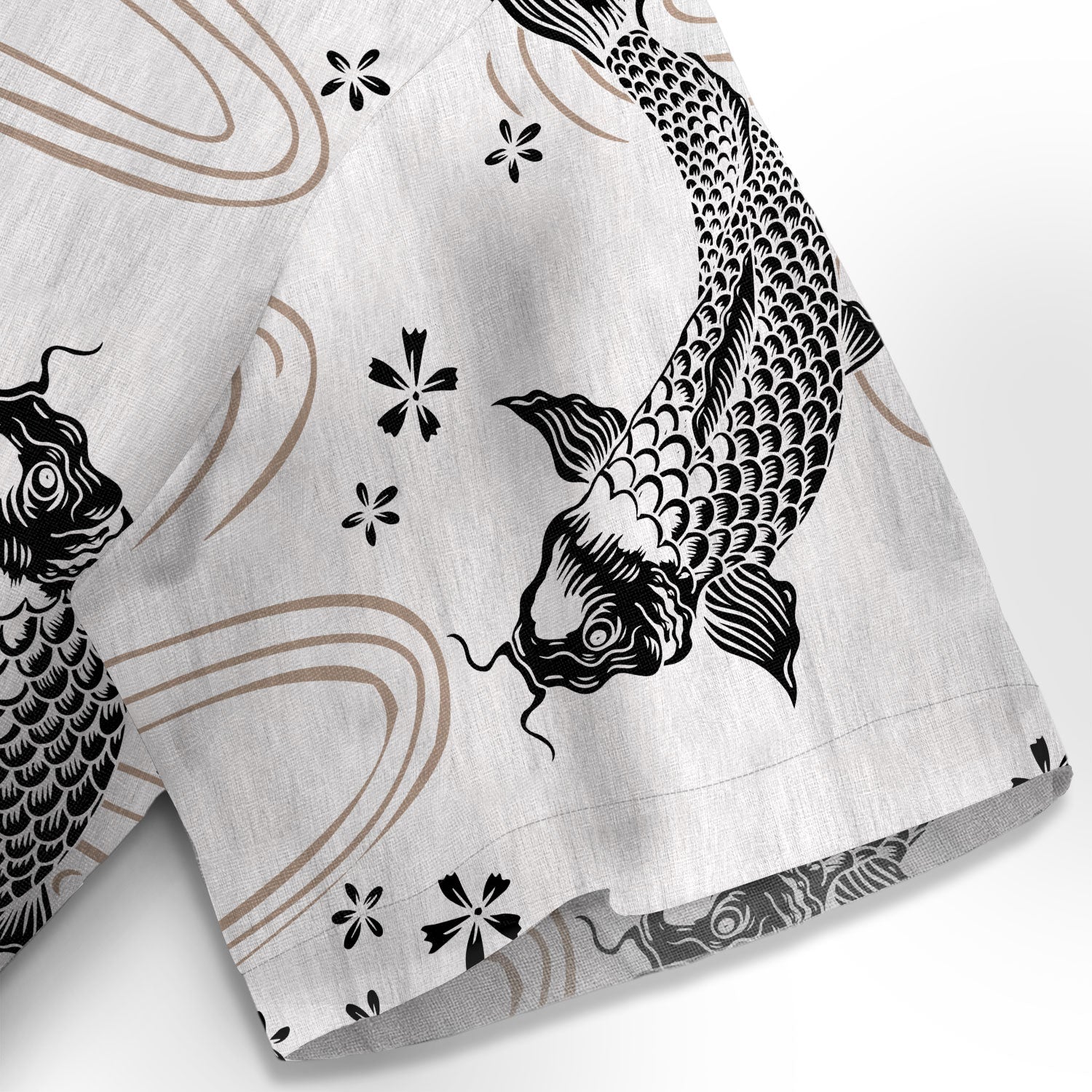 Black Koi And White Koi Hawaiian Shirt