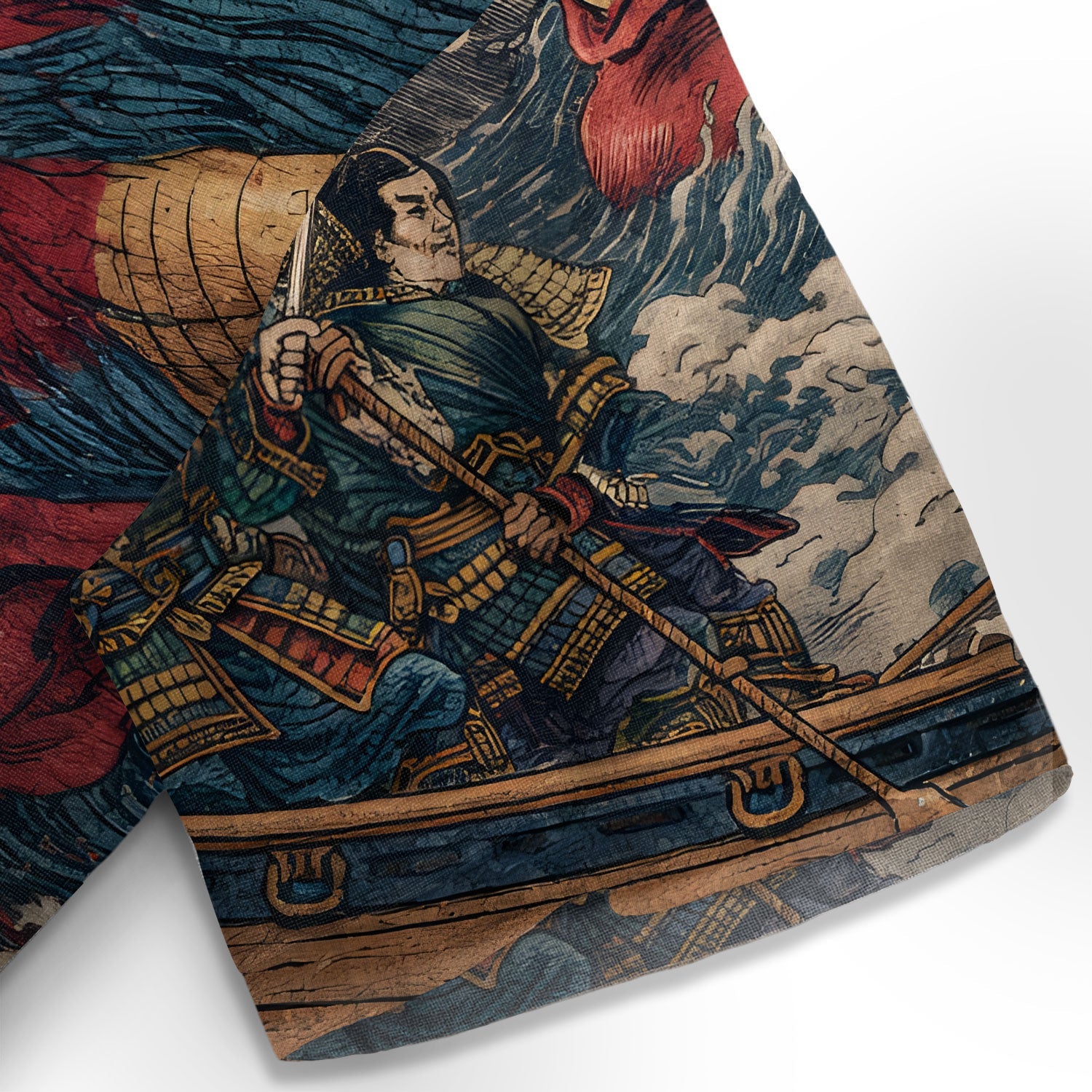 Demon And Samurai At Sea Hawaiian Shirt