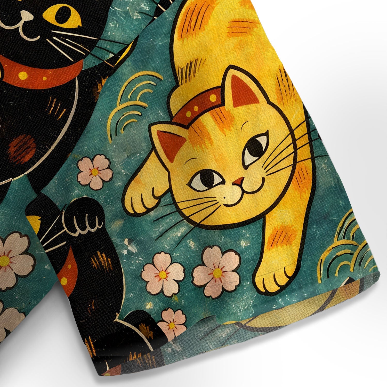 Yellow Cat And Black Cat Hawaiian Shirt