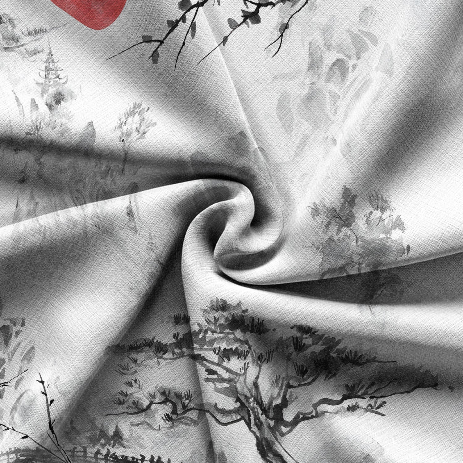 Misty Mountain Landscape Ink Hawaiian Shirt