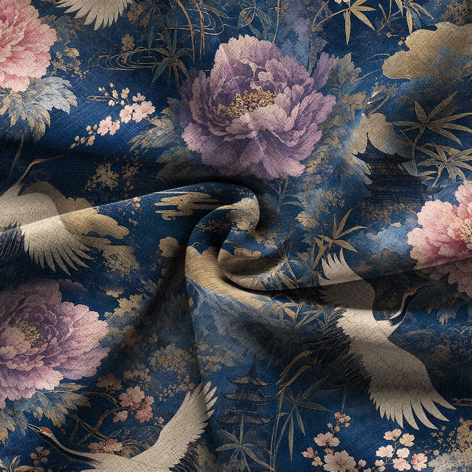 Cranes of Edo Hawaiian Shirt