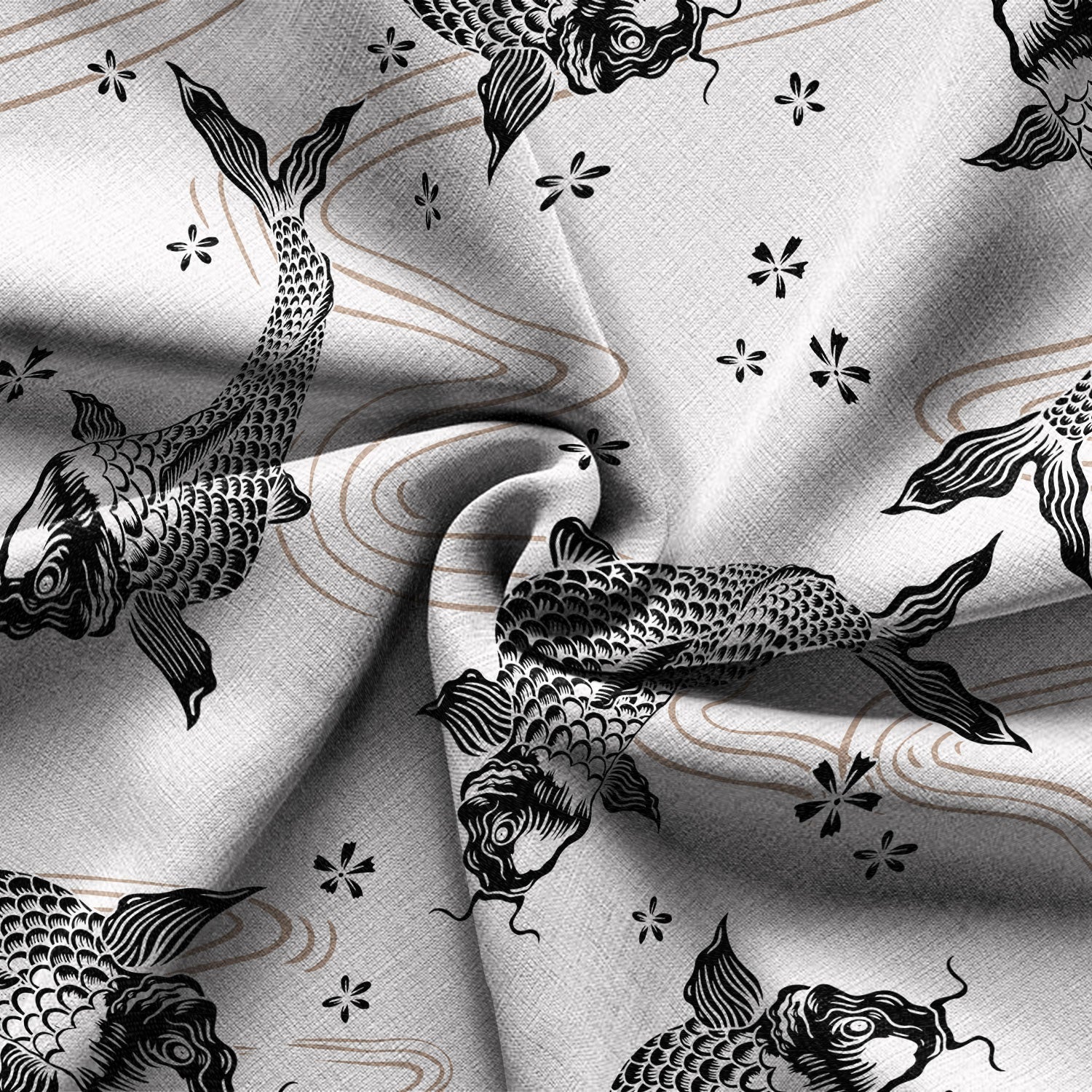 Black Koi And White Koi Hawaiian Shirt