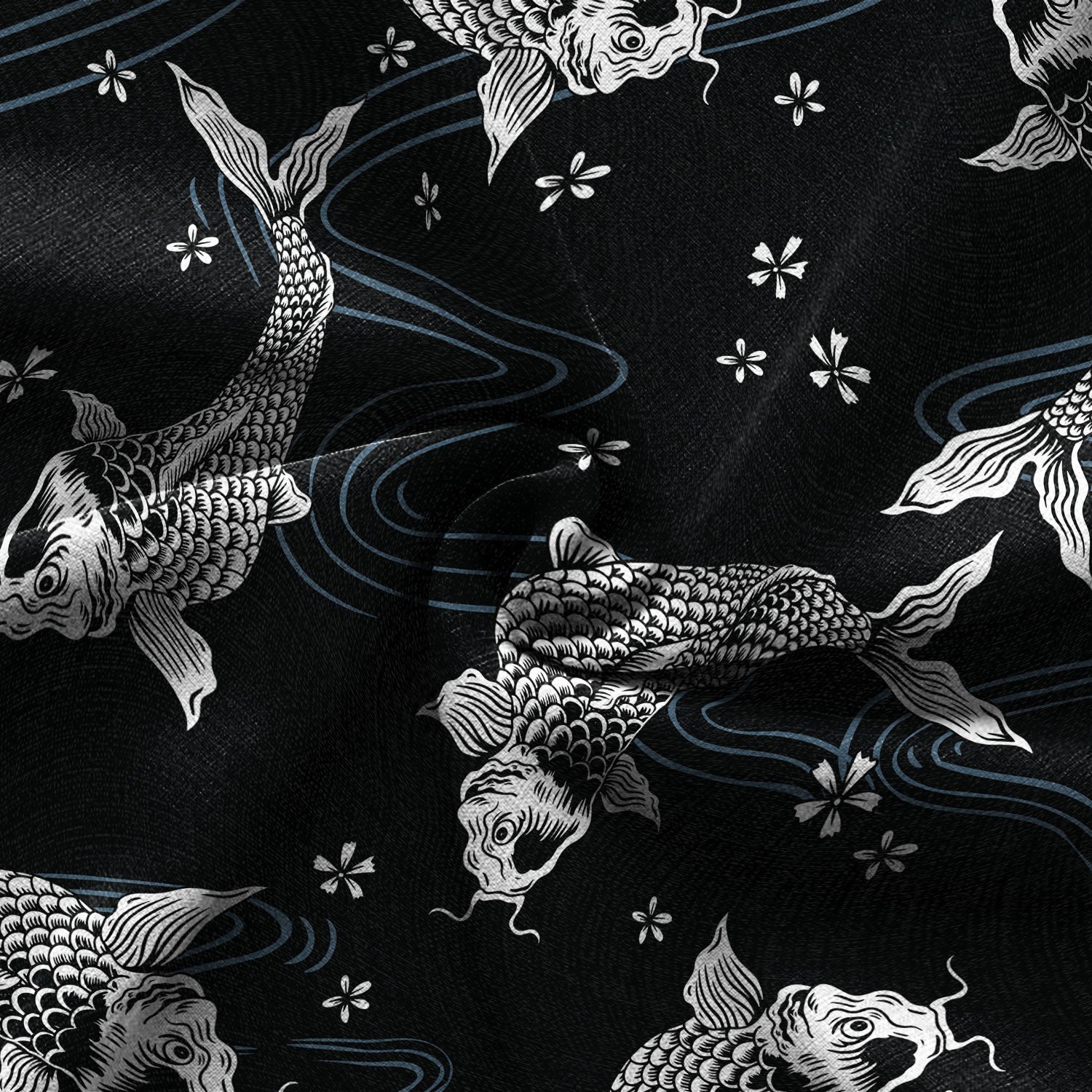 Black Koi And White Koi Hawaiian Shirt