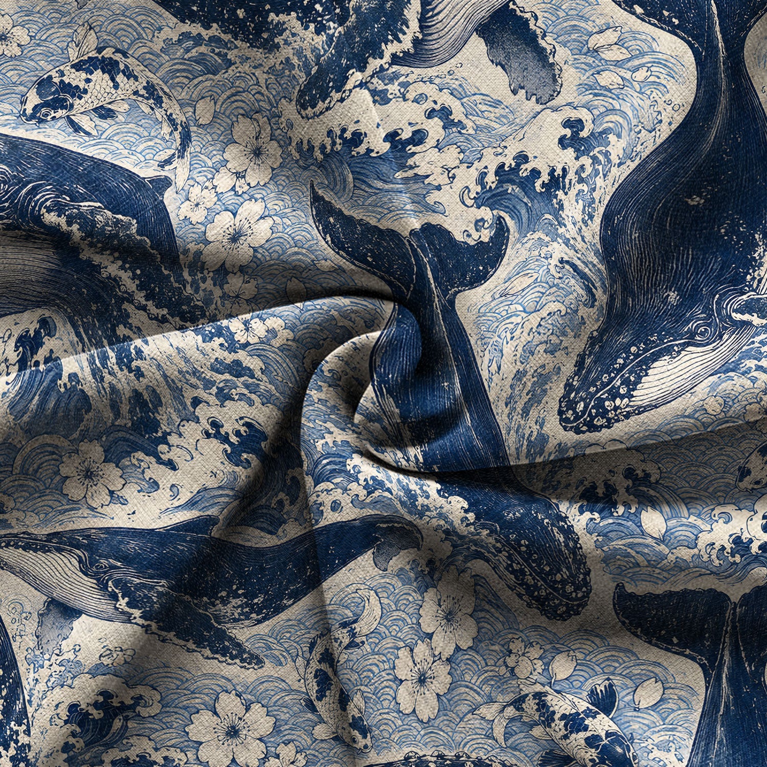 Blue Ocean Whale Hawaiian Shirt