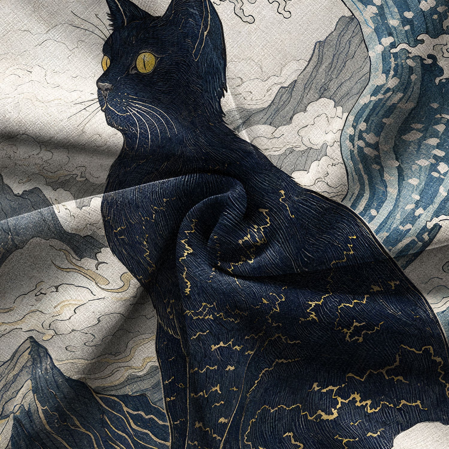 Cat Amidst Majestic Peaks Hawaiian Shirt