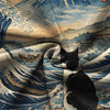 Cat Looking At The Great Wave Hawaiian Shirt