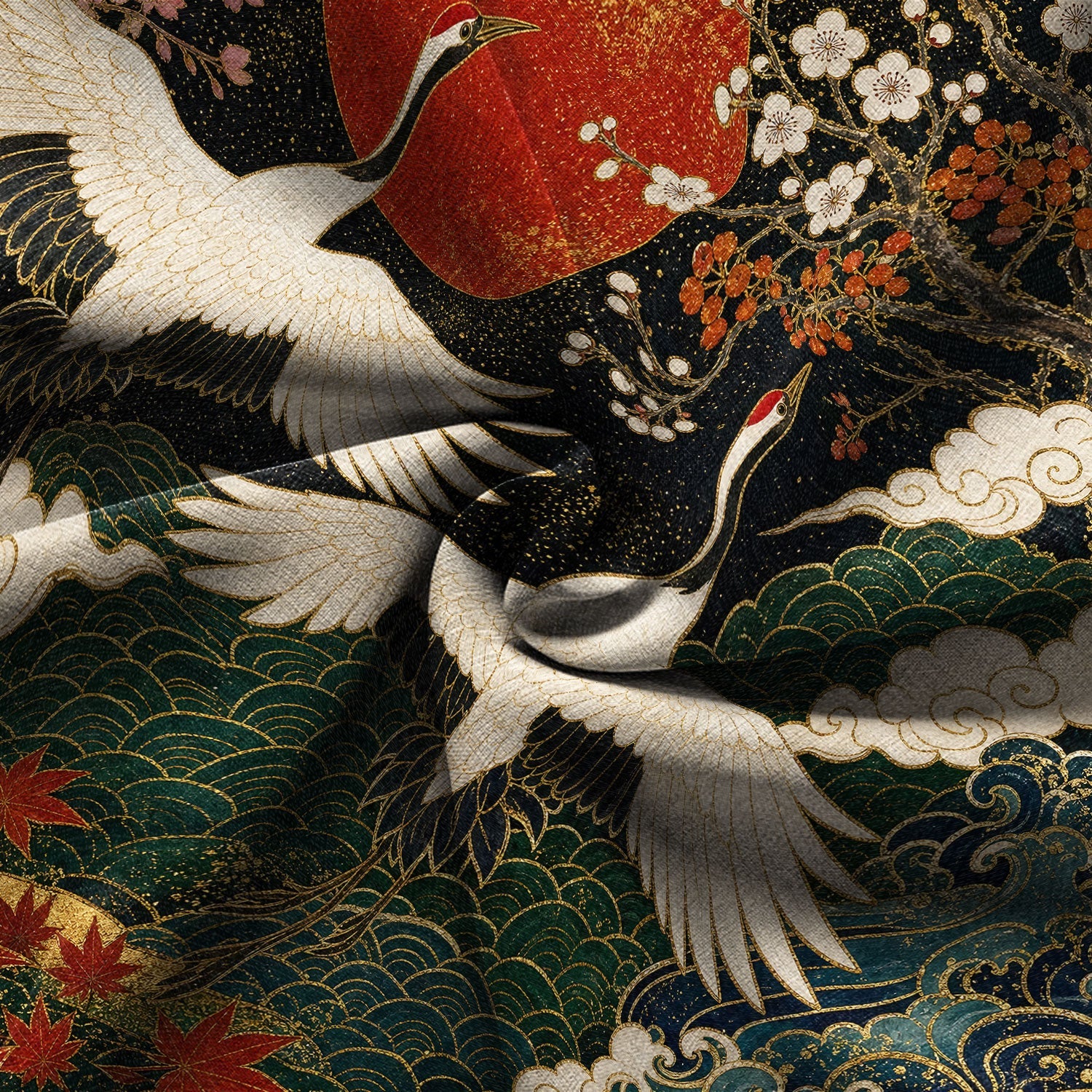 Cranes of Edo Hawaiian Shirt