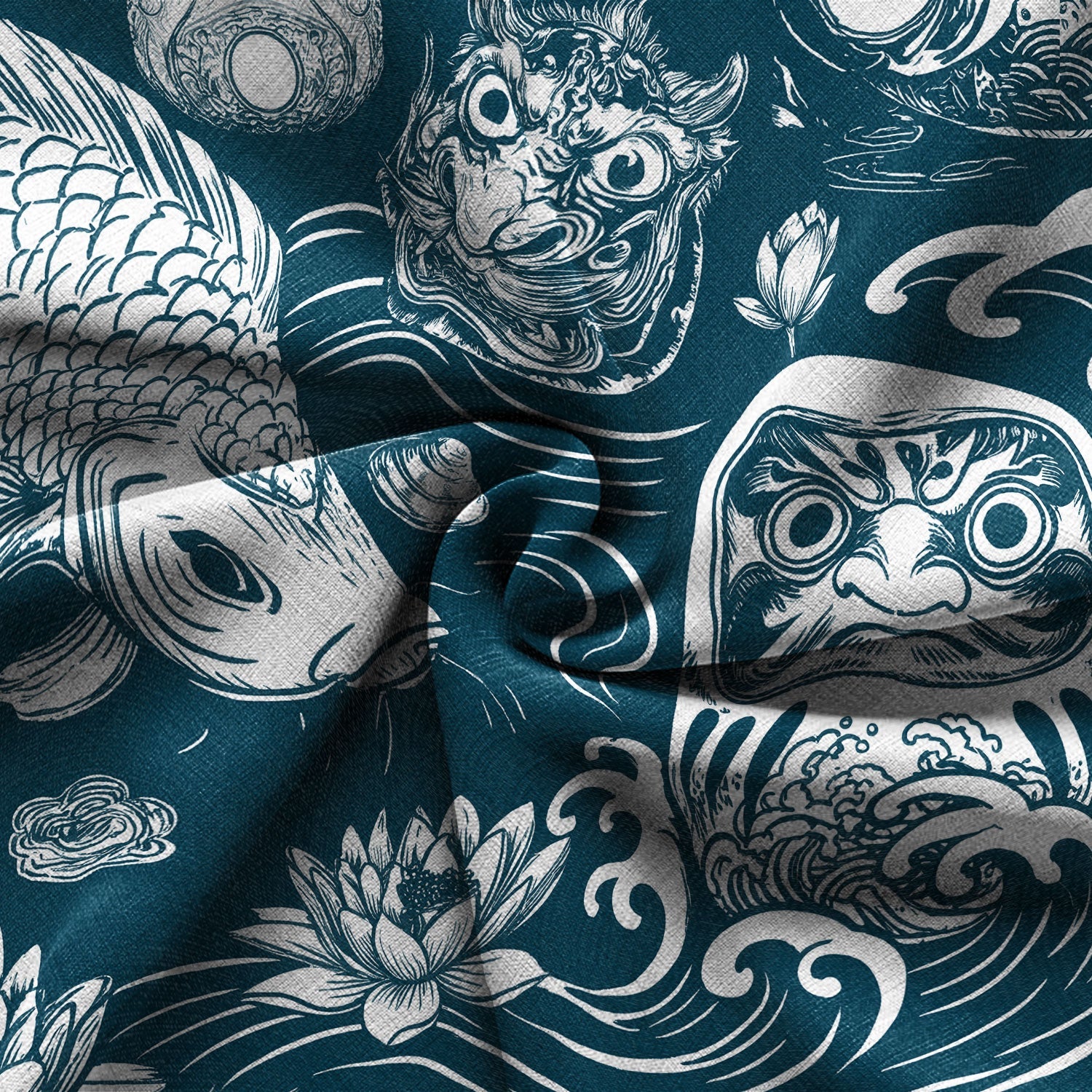 Daruma And Koi Hawaiian Shirt