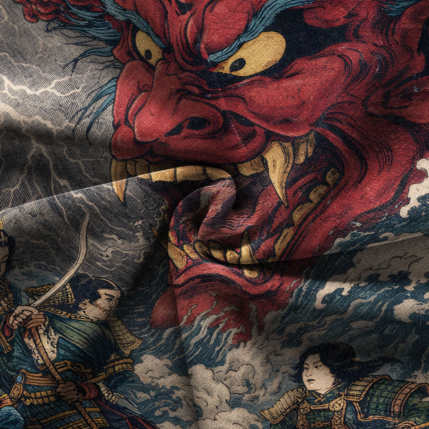 Demon And Samurai At Sea Hawaiian Shirt