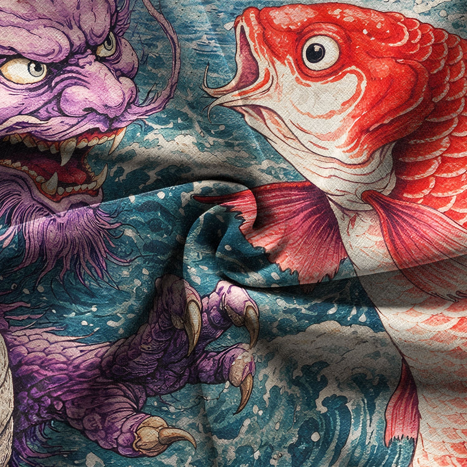 Dragon And Koi In The Wavesi Hawaiian Shirt