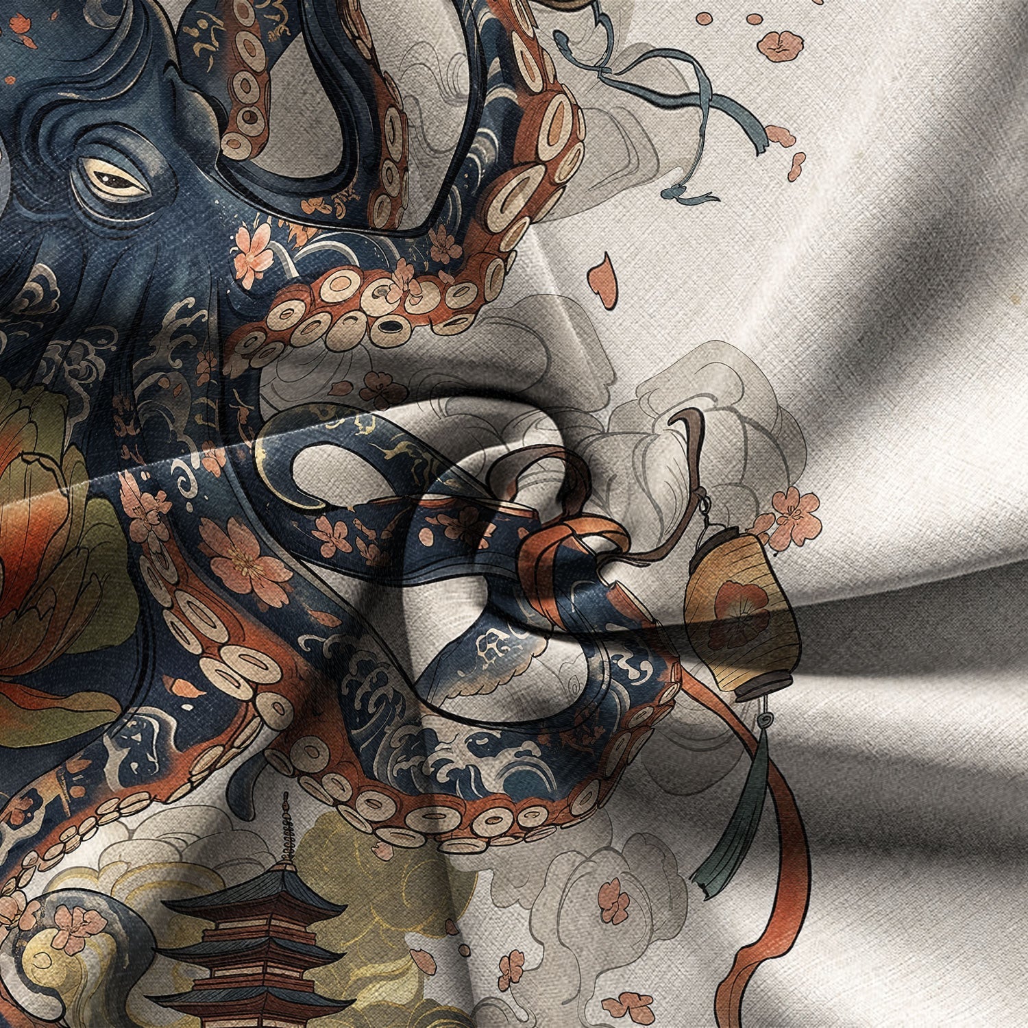 Octopus with Flowers and Clouds Hawaiian Shirt