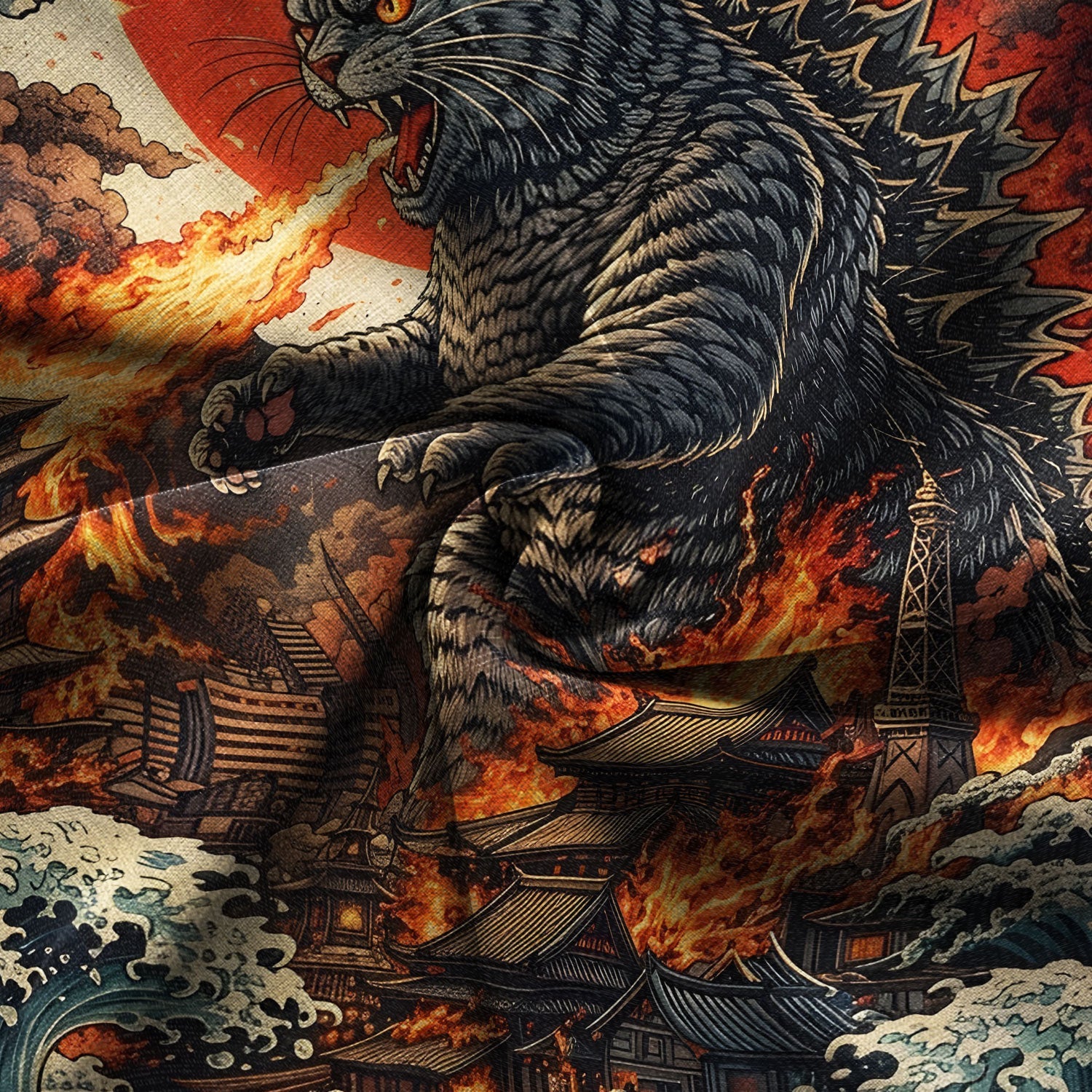 Monster and Wandering Cat Hawaiian Shirt