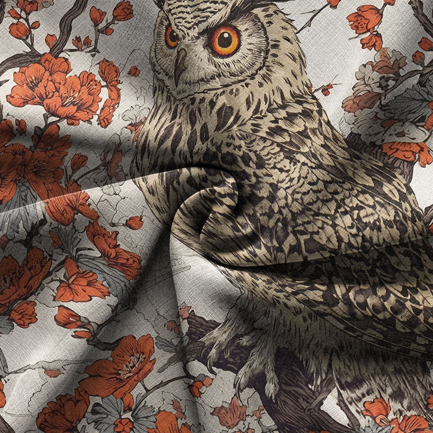 Owl And Plum Blossom Hawaiian Shirt