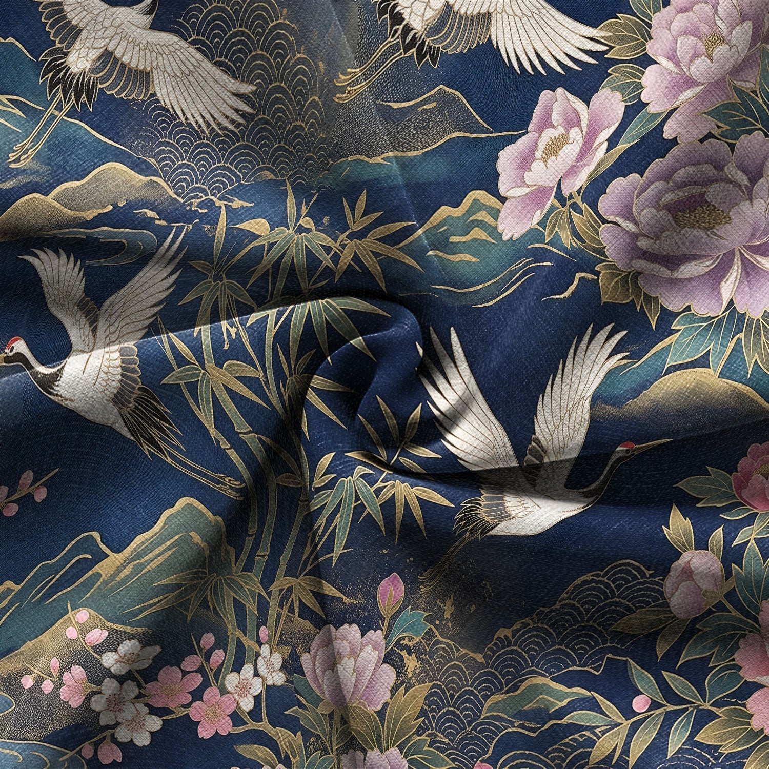Cranes of Edo Hawaiian Shirt