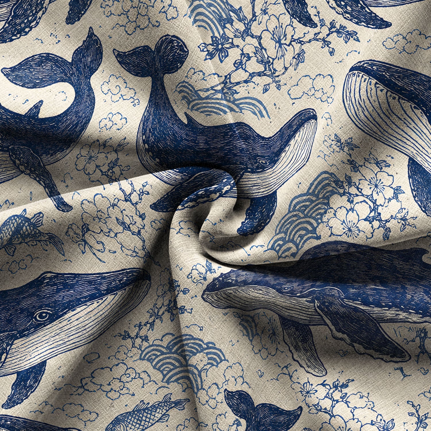 Blue Ocean Whale Hawaiian Shirt