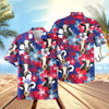 UniJames Flower Blue Red 3D Hawaiian Shirt (14 Styles)