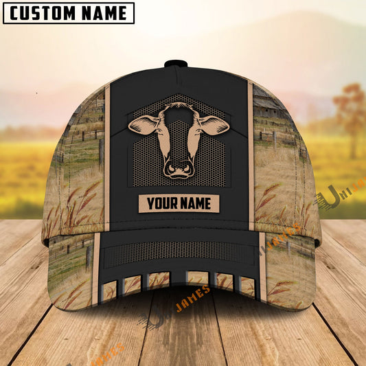 Uni Black Baldy Cattle Customized Name Cap