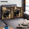 Uni Black Angus Custom Name Leather Pattern Pillow Case